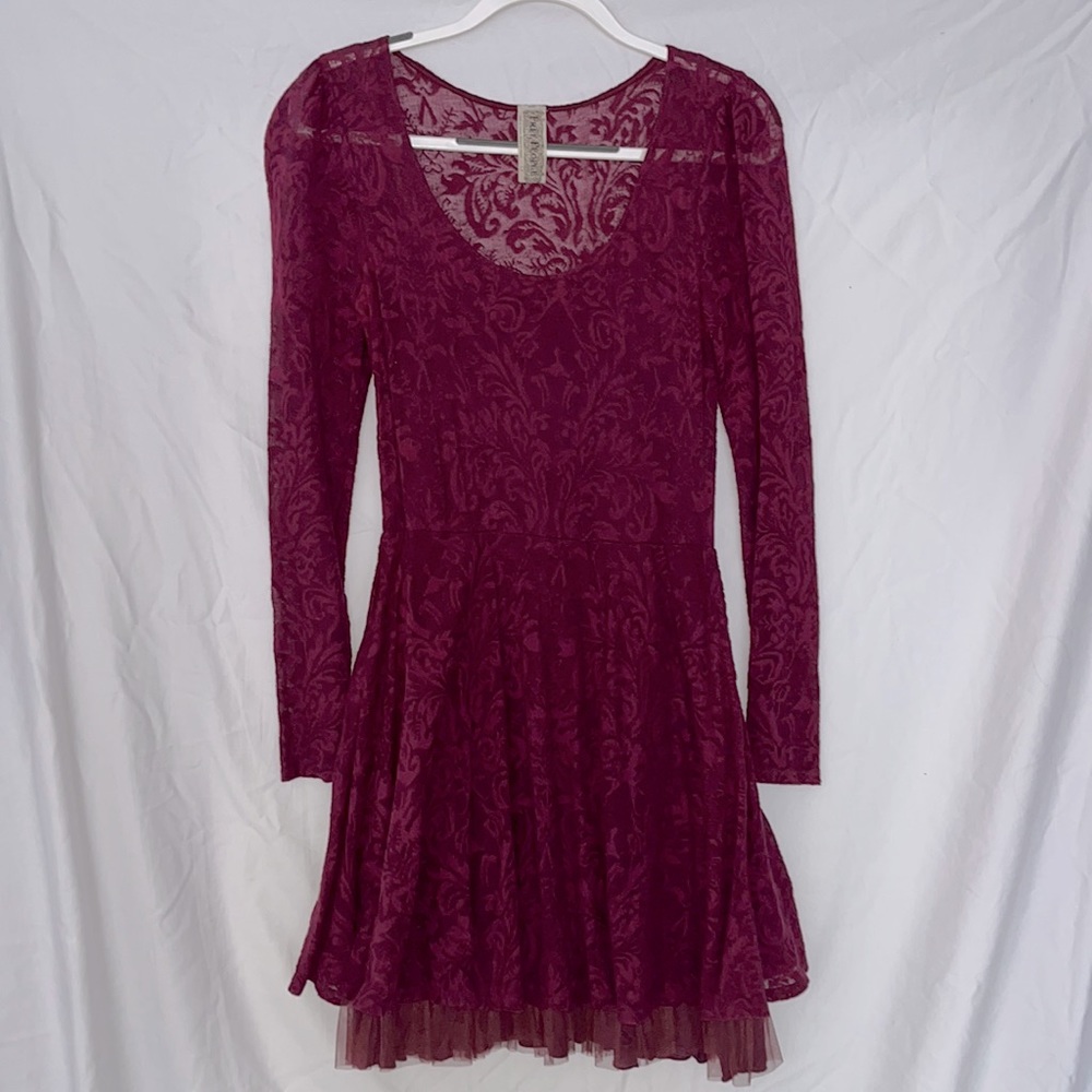 Free People Lace Overlay Skater Dress - S/P